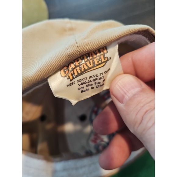 Vintage Mens Beige Las Vegas Travel Snapback Adjustable Twill Cap - Picture 11 of 12